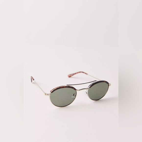 Free People Retro Bohemian Bradley Tortoise Round Aviator Sunglasses - Picture 6 of 9